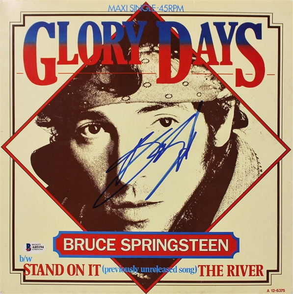 Bruce Springsteen Rare Signed "Glory Days" 45 RPM Single Record Album (BAS/Beckett)