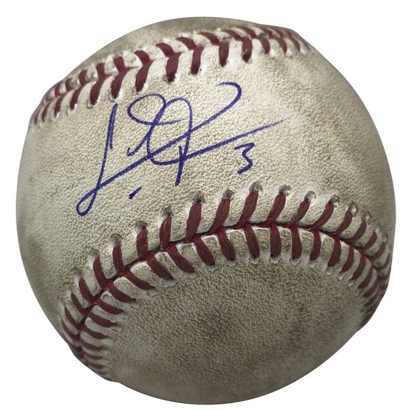 Chris Taylor Signed, Game Used & Hit 2017 OML Baseball (MLB & PSA/DNA)