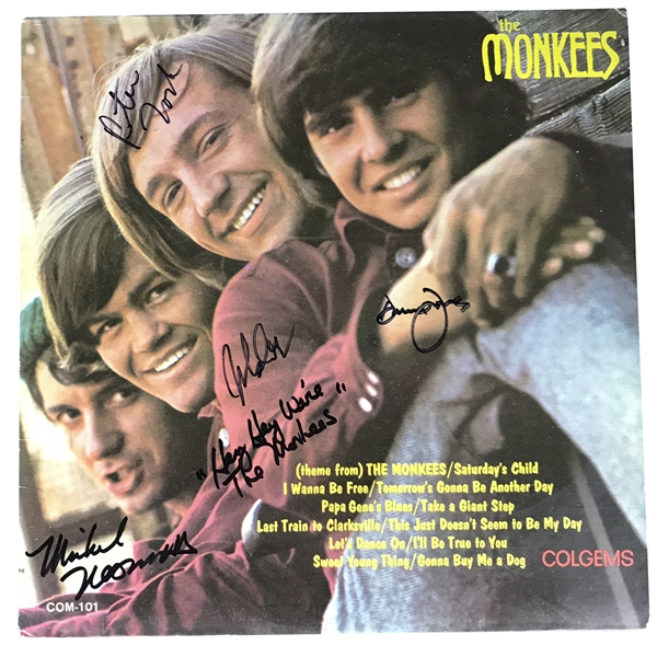 The Monkees RARE Complete Group Signed Debut Album (Beckett/BAS Guaranteed)