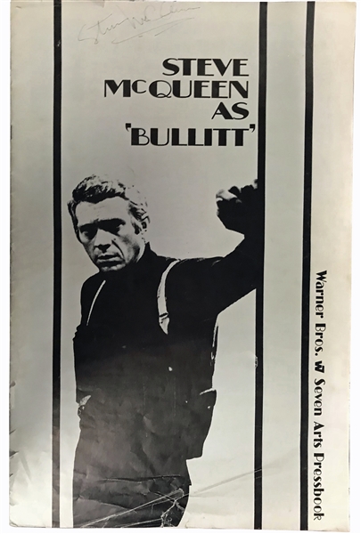 Steve McQueen Signed 10" x 18" Warner Bros "Bullitt" Pressbook (Beckett/BAS Guaranteed)