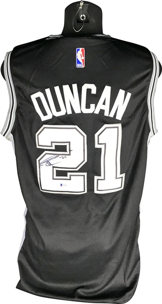 Tim Duncan Rare Signed Spurs Swingman Jersey (Beckett/BAS)