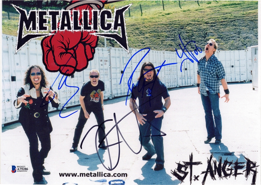 Metallica Group Signed "St. Anger" Promotional 8" x 10" Photograph w/ 4 Signatures (Beckett/BAS)