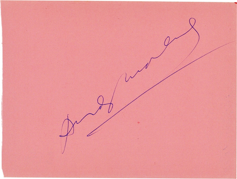 Andy Warhol Vintage Signed 3.5" x 5.5" Album Page (Beckett/BAS)