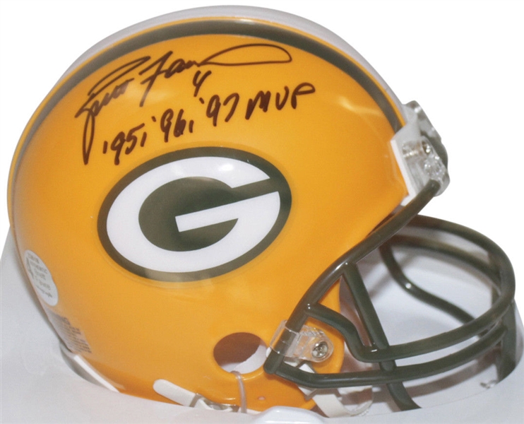 Brett Favre Signed & Inscribed Packers Mini-Helmet (Favre Holo)