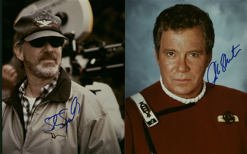 Lot of Three (3) Hollywood Stars Signed 8" x 10" Photos w/ Spielberg, Shatner & Caine (Beckett/BAS Guaranteed)