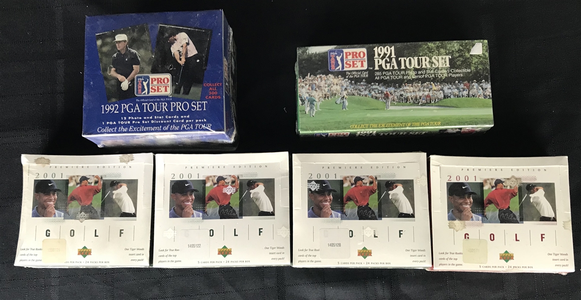 Lot of Twelve (12) Unopened Trading Card Boxes w/ Football, Golf, Soccer & More! 