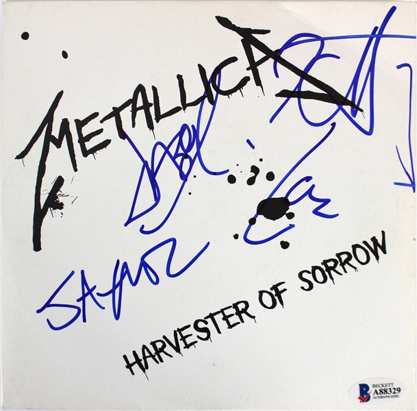 Metallica Group Signed "Harvester of Sorrow" 45 RPM Single (BAS/Beckett)