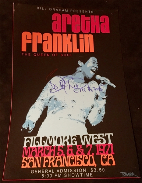 Aretha Franklin Signed 12" x 18" Poster Photo (BAS/Beckett Guaranteed)