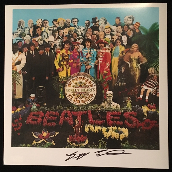 Geoff Emerick (Sound Engineer) Signed 12" x 12" Sgt. Pepper Print (BAS/Beckett Guaranteed)