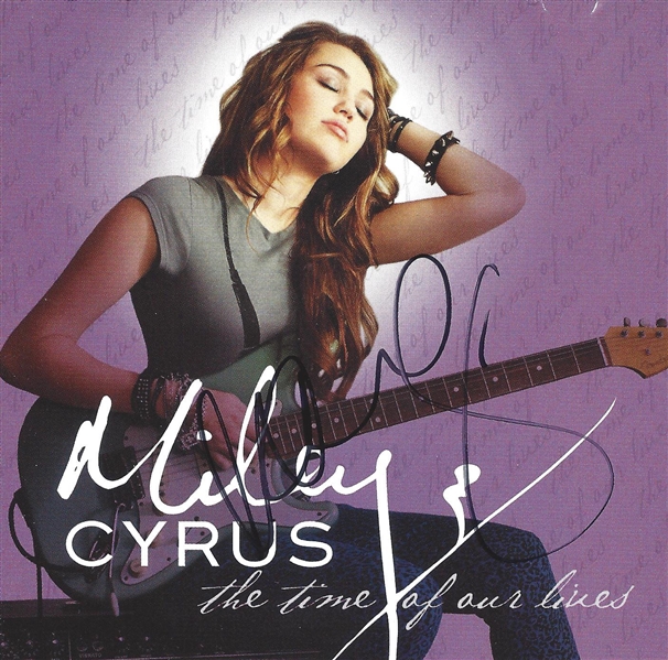 Miley Cyrus Signed "The Time of Your Life" CD Booklet (Beckett/BAS Guaranteed)