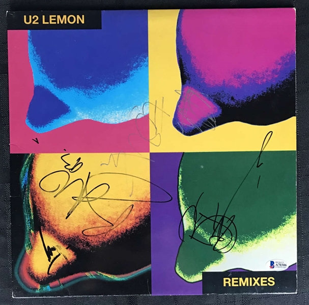 U2 Group Signed "Lemon Remixes" Album w/ All Four Members! (Beckett/BAS)