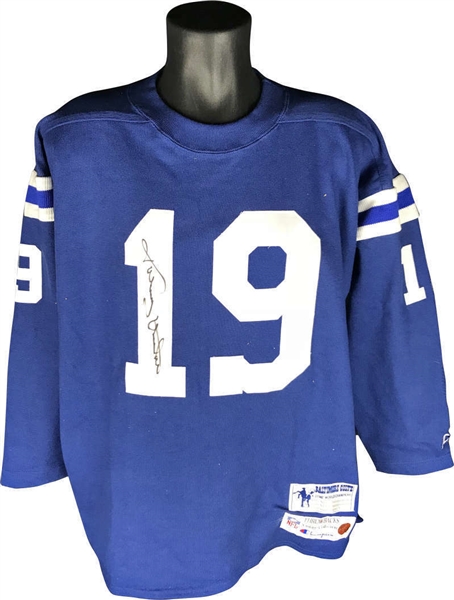 Exceptional Johnny Unitas Signed Durene Style Jersey (PSA/DNA)