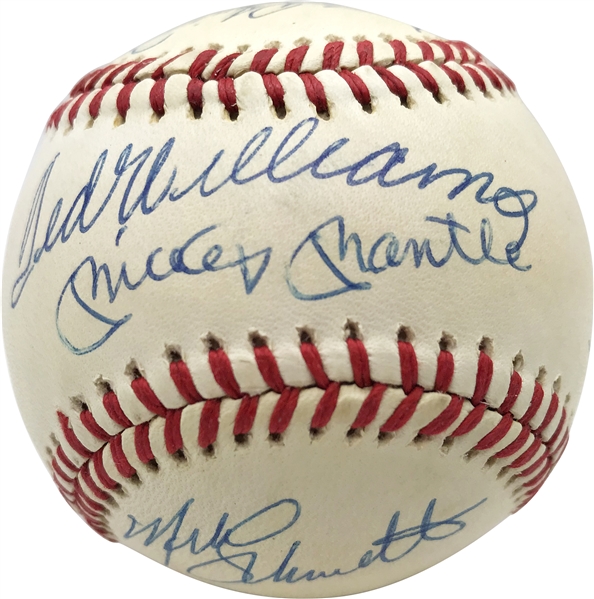 500 Home Run Club Signed OAL Baseball w/ Mantle & Williams Sweet Spot! (JSA)