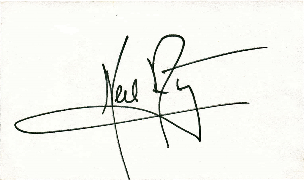 Apollo 11: Neil Armstrong Near-Mint Signed 3" x 5" Notecard (JSA)