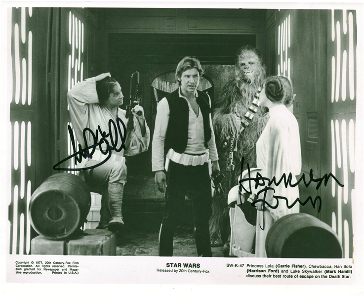 Star Wars: Harrison Ford & Mark Hamill Vintage Dual Signed 8" x 10" Photograph (Beckett/BAS Guaranteed)