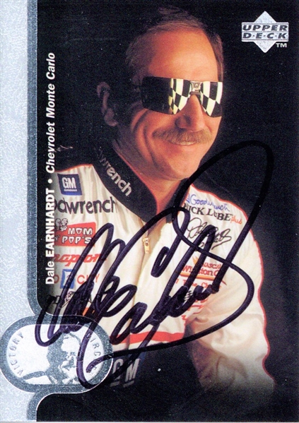Dale Earnhardt Signed 1996 Upper Deck Racing Card (Beckett/BAS)