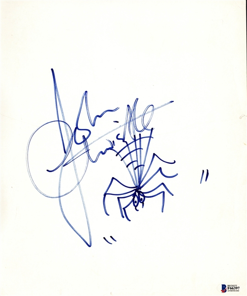 The Who: John Entwistle Rare Signed & Sketched 8" x 11" Album Page (Beckett/BAS)