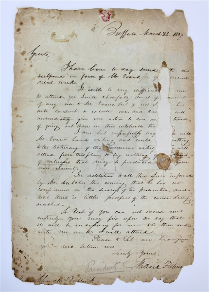 President Millard Fillmore Handwritten & Signed 1889 Letter (Beckett/BAS)