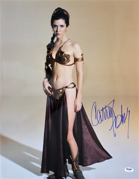 Star Wars: Carrie Fisher Signed 16" x 20" Slave Leia Photograph (PSA/DNA)