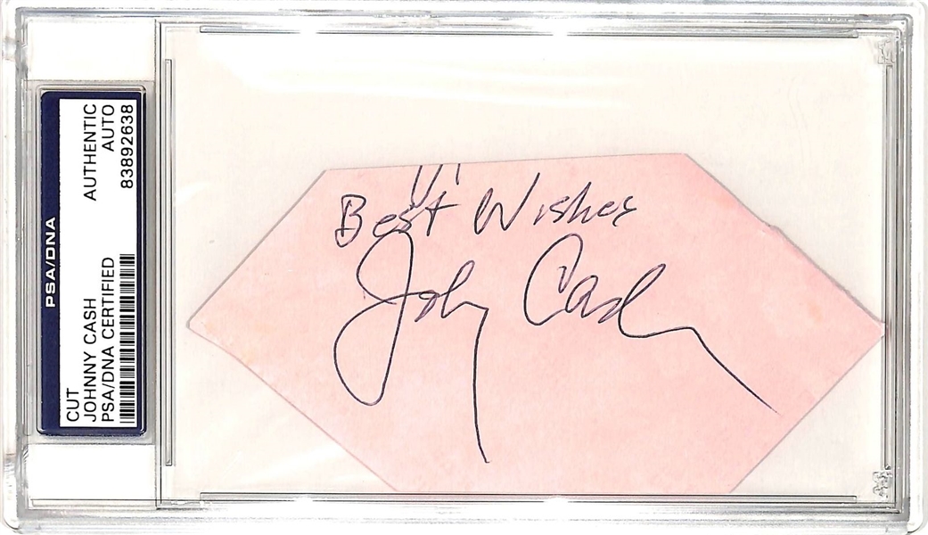 Johnny Cash Vintage Signed 2.5" x 5.5" Album Page (PSA/DNA Encapsulated)