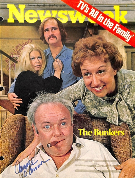 All in the Family Cast Signed Newsweek Magazine Cover w/ 4 Signatures (JSA)