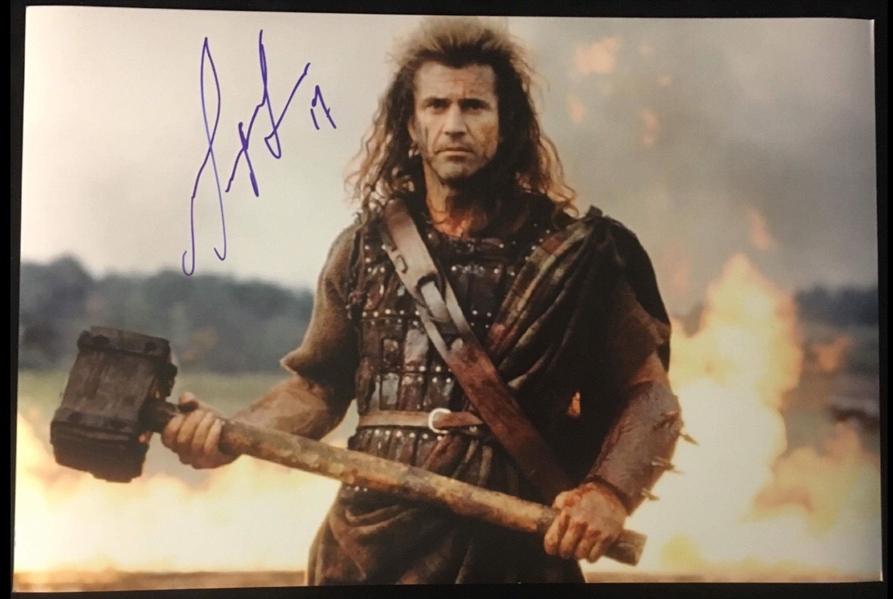 Mel Gibson Signed 12" x 18" Color Photo from "Braveheart" (BAS/Beckett Guaranteed)