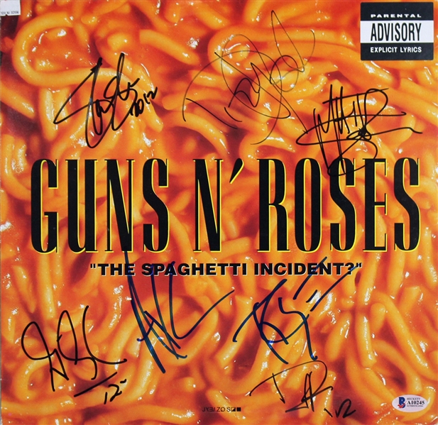 Guns N Roses Superb Group Signed Album: "The Spaghetti Incident?" w/ Unique Lineup (6 Sigs!) (BAS/Beckett)