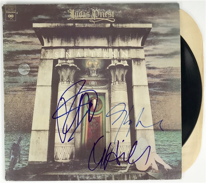 Judas Priest Signed "Sin After Sin" Record Album Cover (Beckett/BAS Guaranteed)