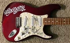 Aerosmith Group Signed Fender Squier Stratocaster Guitar (PSA/DNA)