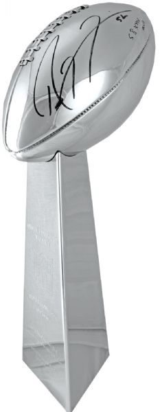 Ray Lewis Rare Signed Replica Vince Lombardi Trophy (PSA/DNA)