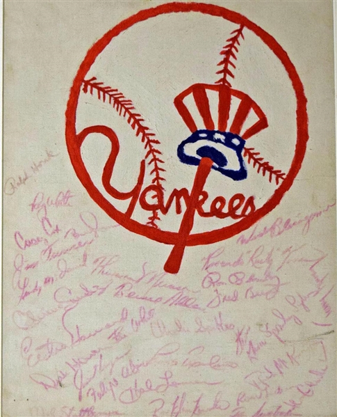 1972 NY Yankees Team Signed 11" x 14" Artwork w/ Munson, Murcer, Howard & Others! (JSA)