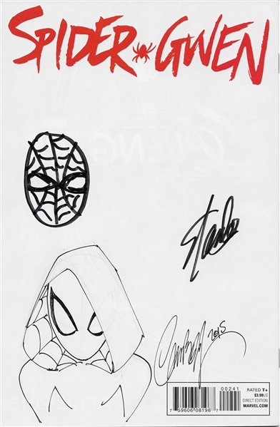 Stan Lee Signed "Spider-Gwen" Comic Book with ULTRA RARE Spider-Man Hand Drawn Sketch! (JSA)