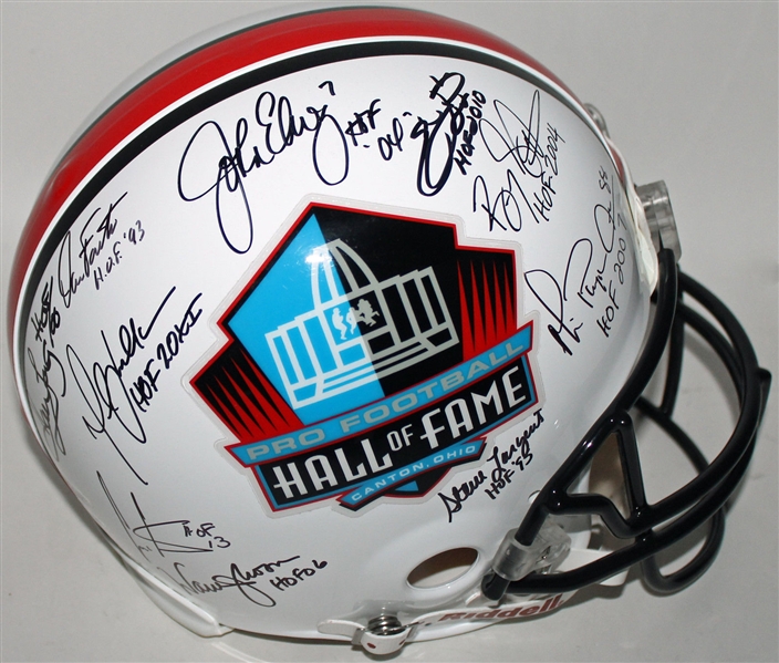 NFL HOF Legends Signed Full Size PRO LINE Helmet w/Smith, Elway, Sanders & More! (12 Sigs)(PSA/DNA)