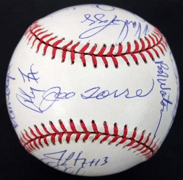 1996 World Series Champion NY Yankees Team Signed OAL Baseball w/ 20 Signatures (BAS/Beckett)
