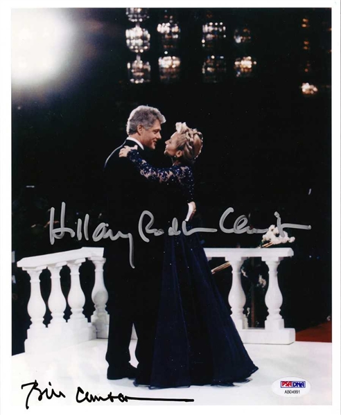 Bill & Hillary Clinton Dual-Signed 8" x 10" 1993 Inaugural Ball Photograph (PSA/DNA)