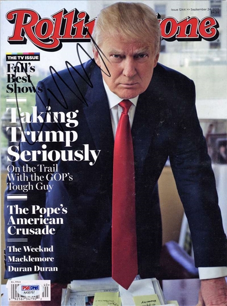 President Donald Trump Signed September 2015 Rolling Stone Magazine (PSA/DNA)