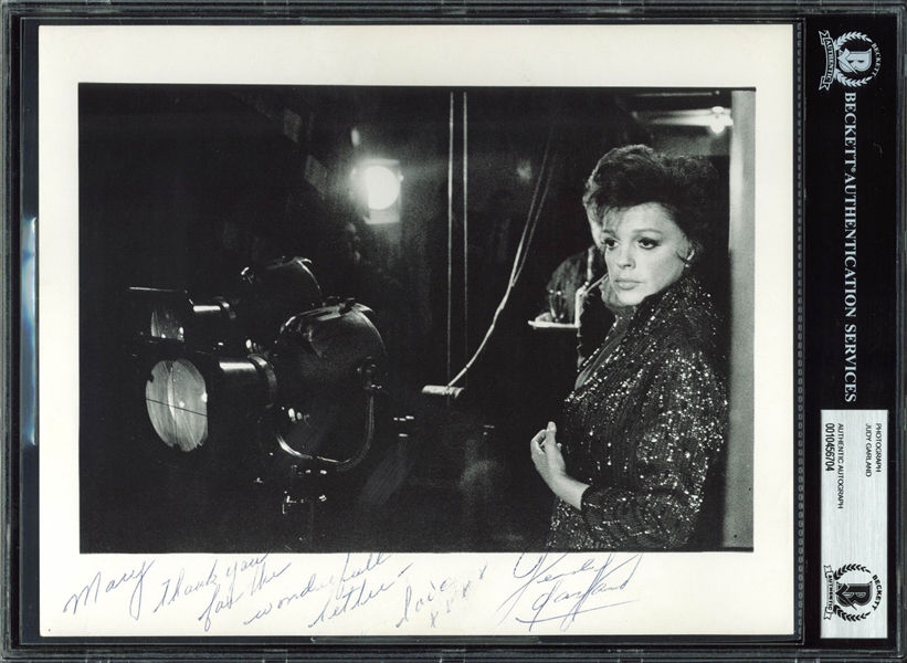 Judy Garland ULTRA-RARE Signed 8" x 10" B&W Photograph (BAS/Beckett Encapsulated)