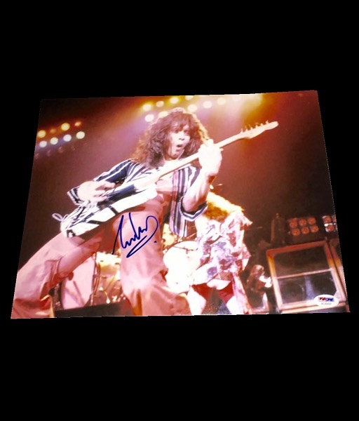Van Halen: Eddie Van Halen Signed 11" x 14" Color Photograph (BAS/Beckett Guaranteed)