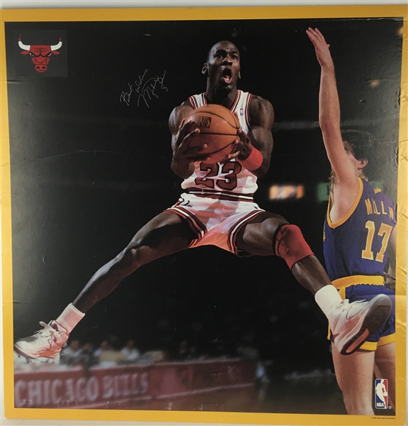 Michael Jordan Vintage Playing-Era Signed 24" x 30" NBA Poster (JSA)