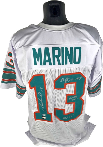 Dan Marino Signed & Inscribed Miami Dolphins Stat Jersey (Beckett/BAS)