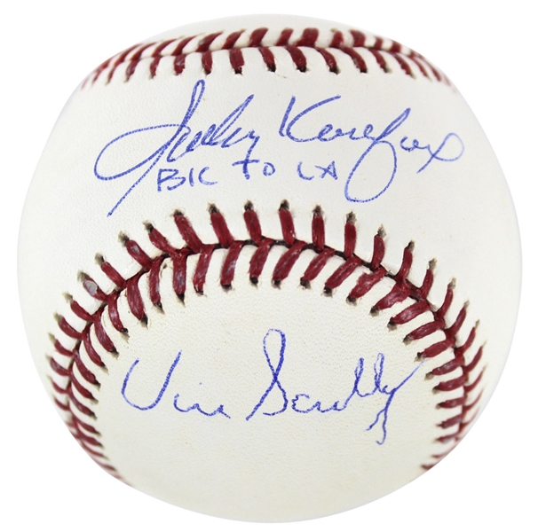 BK to LA: Sandy Koufax & Vin Scully Dual-Signed OML Baseball (BAS/Beckett & Steiner)