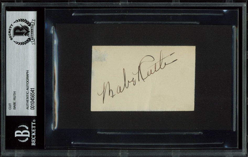 Babe Ruth Vintage 1.75" x 3" Cut Signature (Beckett/BAS Encapsulated)