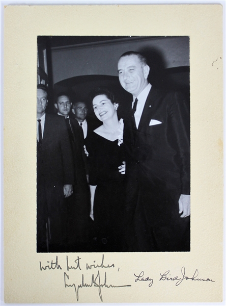 President Lyndon B. Johnson & First Lady Lady Bird Johnson Rare Dual-Signed Photograph (Beckett/BAS)