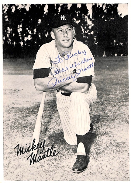 Mickey Mantle Signed 5" x 7" Rookie-Era 1950s Photograph (JSA)