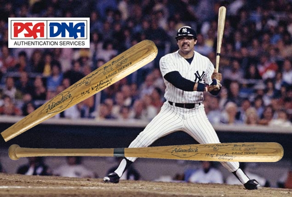 Reggie Jackson Signed & Game Used 1977-79 288RJ Baseball Bat w/ "77-78 World Series Champs" Inscription! (PSA/DNA GU 8.5)
