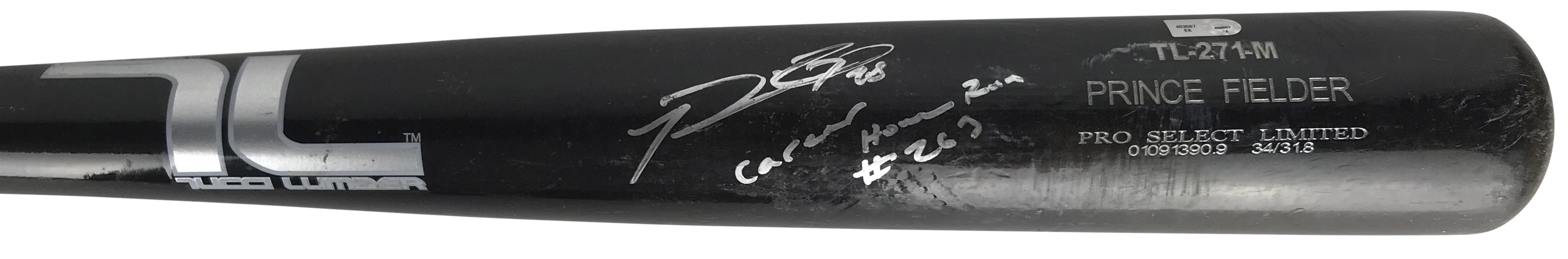 Prince Fielder Signed & Game Used 2013 TL-271M Tucci Home Run Baseball Bat PSA/DNA GU 9 & MLB!