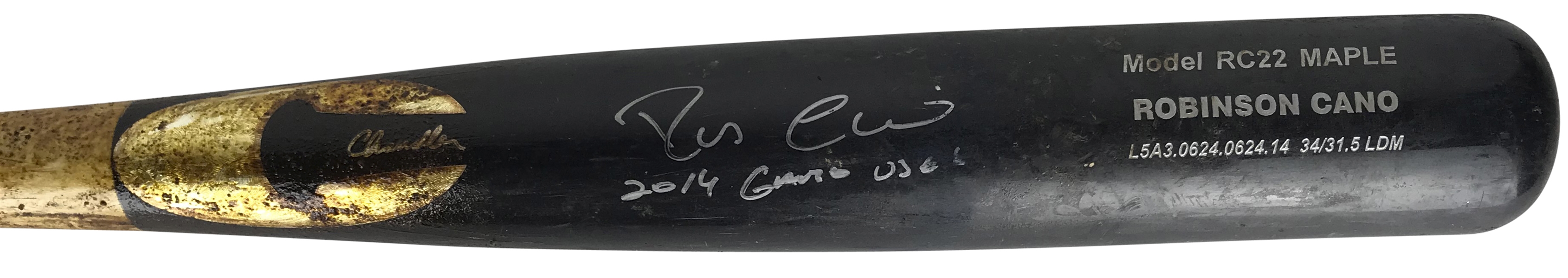 Robinson Cano Signed & Game Used 2014 RC22 Baseball Bat PSA/DNA GU 10!