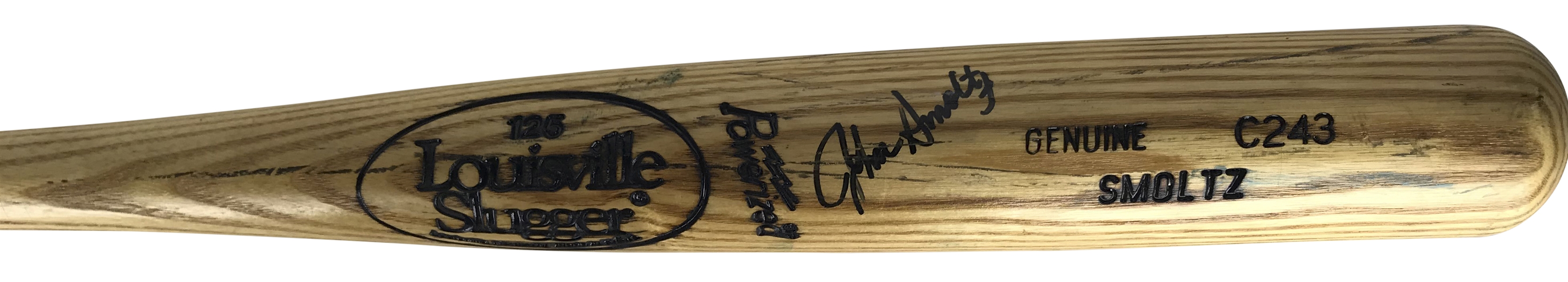 John Smoltz Signed & Game Used 1990 C243 Baseball Bat PSA/DNA GU 8.5!