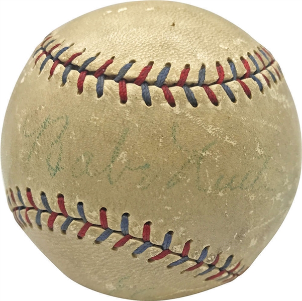 Babe Ruth & Lou Gehrig Impressive Dual Signed 1927 Era OAL Baseball (JSA)