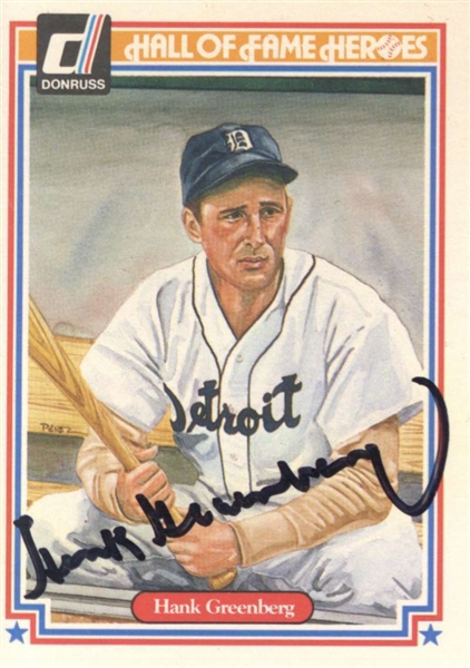 Hank Greenberg Signed 1983 Donruss Baseball Card (Beckett/BAS)